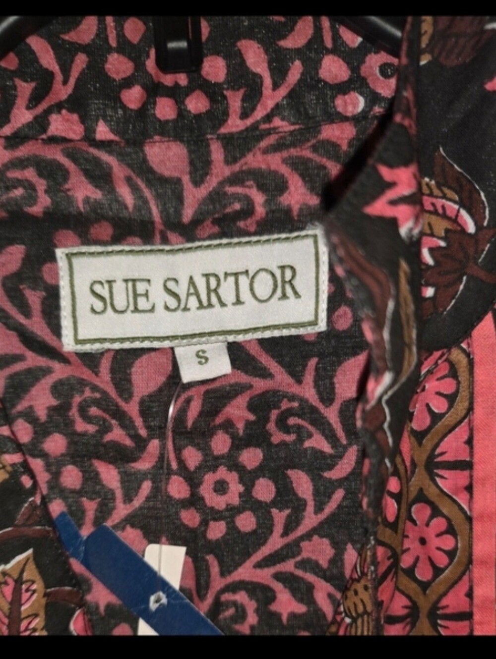 Sue Sartor Floral Maxi Dress in Black and Pink - 3/4 Sleeve Women's Dress Small - Picture 2 of 4